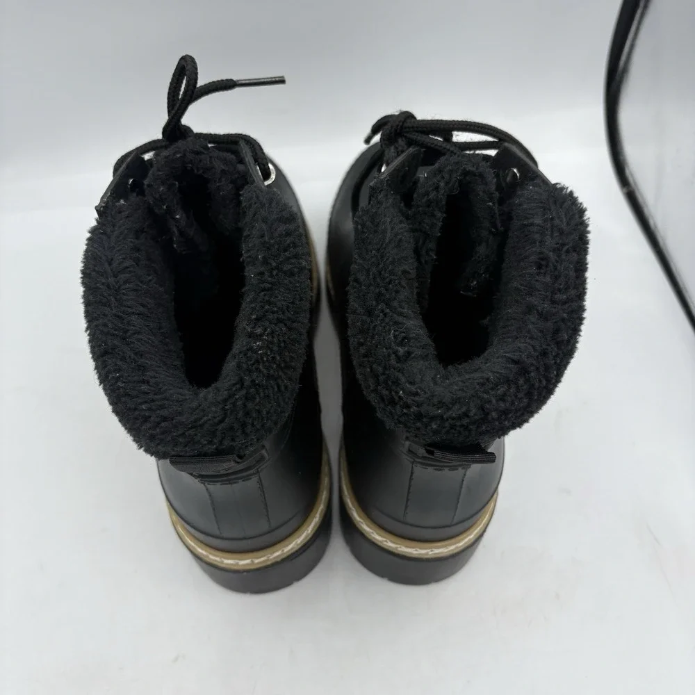 Marc Fisher LTD Rain‎ Boots Womens Size 10 M Fairly Combat Black Ankle Lace